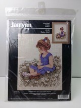 1996 Janlynn Counted Cross Stitch Kit 12.5&quot;x17.5&quot; Daisy Girl #29-20 Vintage - £13.95 GBP
