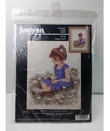 1996 Janlynn Counted Cross Stitch Kit 12.5&quot;x17.5&quot; Daisy Girl #29-20 Vintage - £14.03 GBP