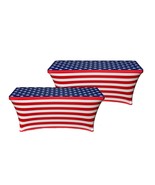 USA American Spandex 6FT Tablecloth 2 Pack - Washable Fitted and Wrinkle... - $780.85 MXN