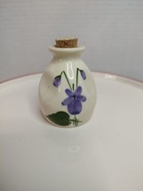 Vintage 2&quot; Devon Violets Perfume Bottle Bud Vase England Royal Art Pottery - $13.10