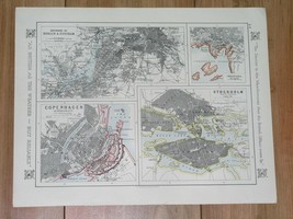 1921 Map Of Stockholm Copenhagen Oslo Berlin Paris Geneva Brussels Amsterdam - £23.63 GBP