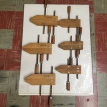 Vintage Jorgensen Wooden Clamp Lot of 6, Size #1 ×3, Size #2 ×3, Carpentry - $123.70