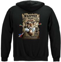 New New Wanted Dead Or Alive Full Rack Hunting Deer Bow Gun Sweatshirt H... - $49.45+