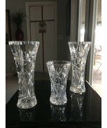 Lenox Crystal Bud Vase Sets, Vanity Rose vVase Czech Republic Star Pattern - $51.11 CAD
