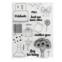 Celebrate Cake Gift Flowers Candy Clear Stamps Scrapbooking Card Making ... - £10.26 GBP