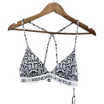 Kendall + Kylie Womens XL Snakeskin Print Black White Bikini Top Swimsuit Summer - £19.27 GBP