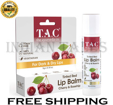 TAC - The Ayurveda Co. Tinted Cherry &amp; Roship Vegan Lip Balm SPF 20 for Dark -5g - £17.57 GBP