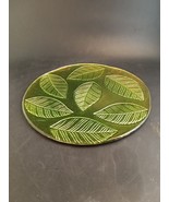 Vintage Kosta Boda? 10.5&quot;  Glass Serving Platter, Leaf Motif, Hand-Laid ... - $32.54 CAD
