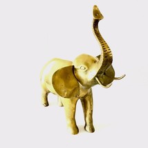 Vintage Mid Century Large Brass Elephant Figurine Trunk Up 13” - £29.50 GBP