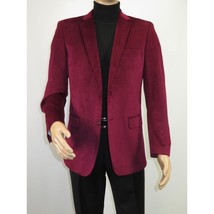 Men's Velvet Sport Coat Jacket by BASSIRI Leonardi J1042 Burgundy image 2