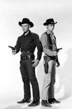 Yul Brynner and Horst Buchholz in The Magnificent Seven back to back holding gun - £19.17 GBP