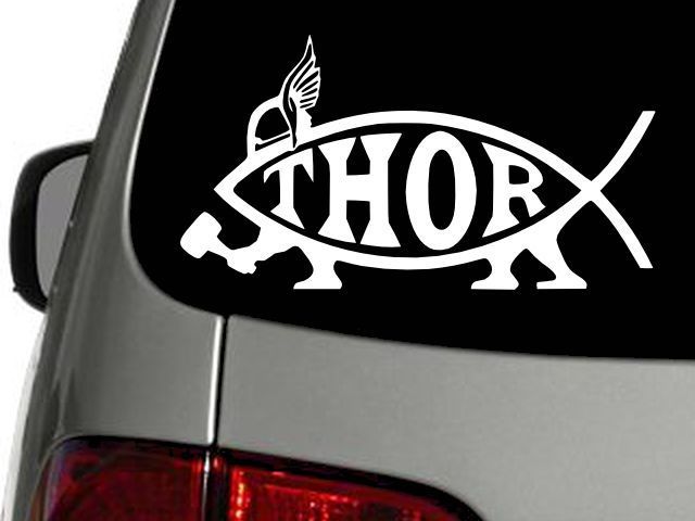 Thor Fish Pagan Nordic Vinyl Decal Car Wall Truck Sticker CHOOSE SIZE COLOR