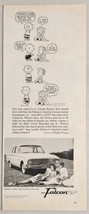 1960 Print Ad Ford Falcon 2-Door Car Charlie Brown Cartoon - £13.44 GBP