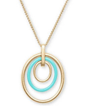 Lucky Brand Chain Circle Ring Necklace (Gold) Necklace - $21.78