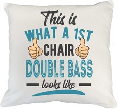 Make Your Mark Design 1st Chair Double Bass. Cool White Pillow Cover for... - $24.74+