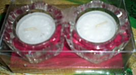 Crystal Bright Twin Tea Light Candle Holder &amp; 2 - 5 Hour tea Light  Candles - $8.50