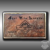 Vintage Belt Buckle Best With Safety BWS Distributors Inc. Santa Rosa Since - £23.86 GBP
