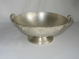 Vintage ASCO E.C.P. Silverplate ? Centerpiece Bowl 2 Handle Grape Vine Pedestal - £27.68 GBP