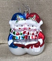 St Nicholas Square Snowman Carolers Blown Glass Ornament Christmas Holiday - £12.52 GBP