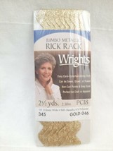 NIP Wrights Vintage Gold Metallic Jumbo Rick Rack Sewing Trim 2 1/2 Yds - $4.90