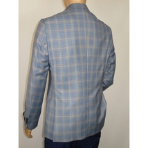 Men's Mono Turkey Sport Coat 100% Super 180s Wool 1522-02 Blue Brown Plaid image 8