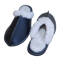 Shearling leather slippers black  1  thumb200