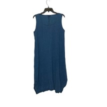 J. Jill Pure Jill Tank Dress Size Medium Indigo Blue Womens Cotton T-Shirt - £23.73 GBP