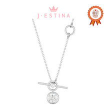 [J.Estina] Lala J Toggle Necklace (JJLJNQ3BS306SW420) Korean Jewelry - £95.12 GBP