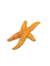 Handmade Ceramic Starfish Tile Wall Decor, Orange Glazed Beach Wall Hanging - $33.78