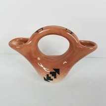 Navajo Miniature Pottery 3.5&quot; Wedding Vase Vintage 87 Signed Yellowhair USA - £39.46 GBP