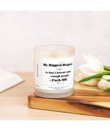 Coconut Soy Wax Candle. &quot;My Biggest Regret&quot; Frosted Glass Candle. Eco Fr... - £17.26 GBP