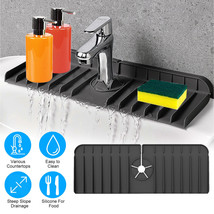 Silicone Faucet Mat Kitchen Sink Splash Guard Slip Drain Pad Handle Drip... - $18.99