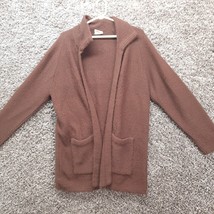 Vintage Rosa Lee Open Cardigan Sweater Women Medium Brown Pockets Mid Le... - £18.31 GBP