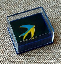 Ukrainian flag Swallow Martlet Lapel Pin badge Blue Yellow Gift Box Ukraine 0,9&quot; - £12.03 GBP+