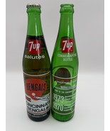 Vintage 7UP Bengals Bottle Pair – Helmet &amp; Stadium – Filled + Unfilled - $534.10 MXN