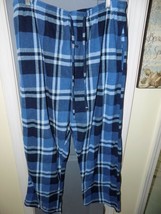 Hanes Blue Plaid Pajama Pants Bottoms Size XL Men&#39;s EUC - £14.35 GBP