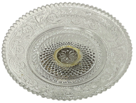 Crystal & Silver Plate Pedestal Server Candy Dish Plate Collectible  5.75" image 5