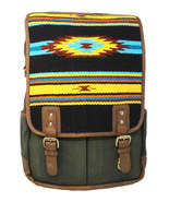 Western Handwoven Saddle Blanket Rug Green Canvas Carry-On Travel Bag 18... - $2,920.34 MXN