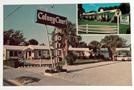 Colony Court Motel US 1 Old Car Palm Trees Fort Pierce Florida FL Postcard 1960s - £6.38 GBP