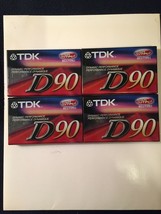 TDK D90 SET of FOUR Sealed Recordable Audio Cassette Tapes IEC1/Type1 Hi Output - £5.46 GBP