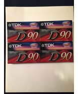 TDK D90 SET of FOUR Sealed Recordable Audio Cassette Tapes IEC1/Type1 Hi... - $7.00