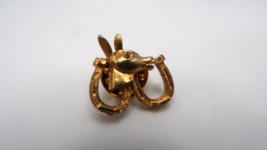 Vintage 2cm Gold Lucky Horse Shoe Lapel Pin - £6.27 GBP