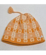 Turtle Fur Wool Orange Winter Geometric Snowflake Print Knit Hat Women&#39;s... - $466.49 MXN