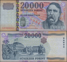 Hungary. Banknote 20000 forint. 2009. Unc. Paper. Cat# P.201b - $250.44