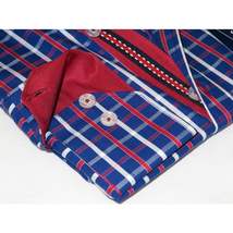 Men Oscar Banks Turkey Shirt All Egyptian Cotton Wrinkle less 5844-08 navy red image 5