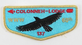 Vintage 60th Gold Border Colonneh 137 WWW OA Order Arrow Boy Scout Pocket Patch - £9.34 GBP