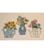 Set of 3 kitchen wall plaques teapot vase flowers 3 dimensional painted ... - £7.86 GBP