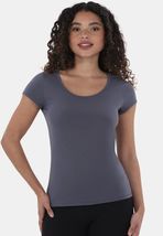 Womens Slate Grey No Boundaries Scoop Neck Tee with Short Sleeves, L (12... - €5,89 EUR