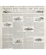1916 Pranks Perils On The Sea Article Ships Boats  XL Nautical 16 x 11&quot; ... - $762.37 MXN