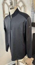 Oakley Mens Regular Fit 1/4 Zip Gray Pullover Jacket Fleece Lined Golf XL - $24.74